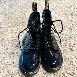 Dr Marten Youth AirWair Black Lace-Up Boots size 3
